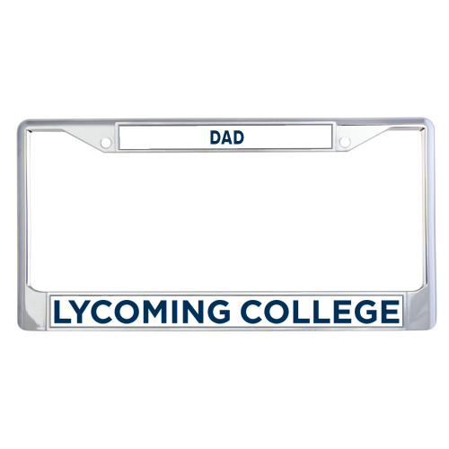  Dad Metal License Plate Frame in Chrome - Lycoming Institutional Wordmark Horizontal