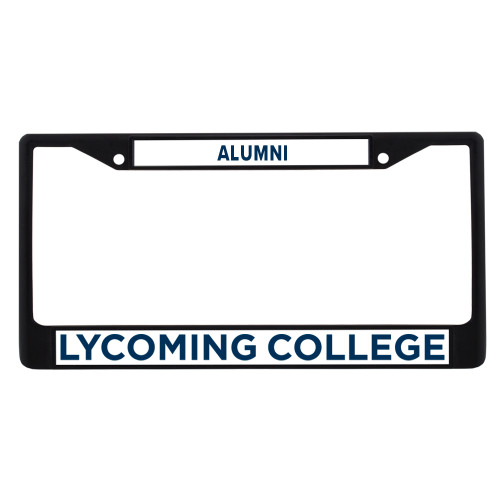  Alumni Metal License Plate Frame in Black - Lycoming Institutional Wordmark Horizontal