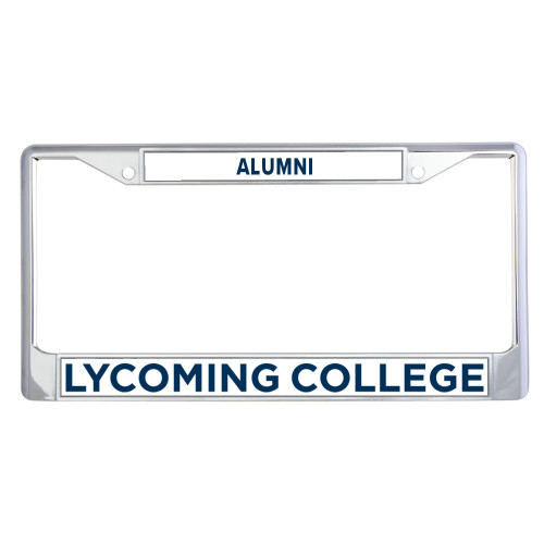 Alumni Metal License Plate Frame in Chrome - Lycoming Institutional Wordmark Horizontal