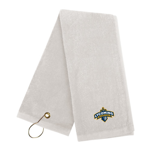  White Golf Towel - Lycoming Warriors Athletic Logo