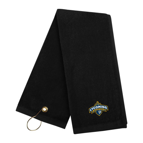  Black Golf Towel - Lycoming Warriors Athletic Logo