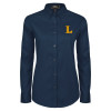 Thumbnail image for  Womens Navy Twill Button Down Long Sleeve 