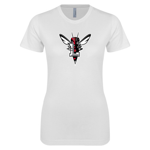  Next Level Womens White Boyfriend Tee - Hornet Bevel L