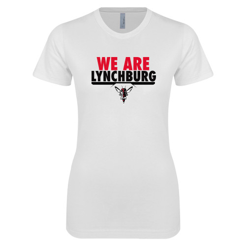  Next Level Womens White Boyfriend Tee - We Are Lynchburg