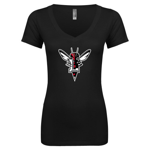  Next Level Womens Black Ideal V Tee - Hornet Bevel L