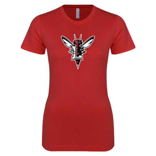  Next Level Womens Red Boyfriend Tee - Hornet Bevel L