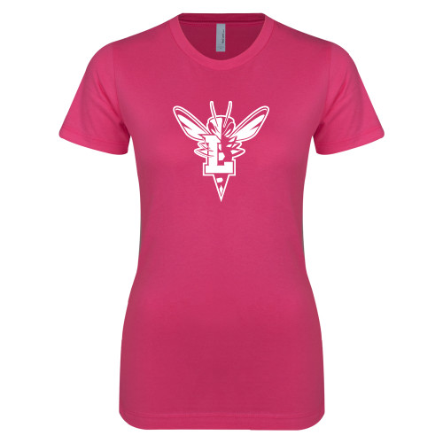  Next Level Womens Fuchsia Boyfriend Tee - Hornet Bevel L