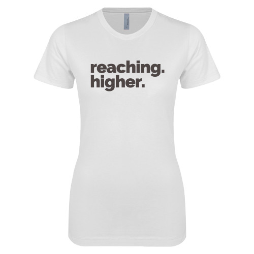  Next Level Womens White Boyfriend Tee - reaching higher