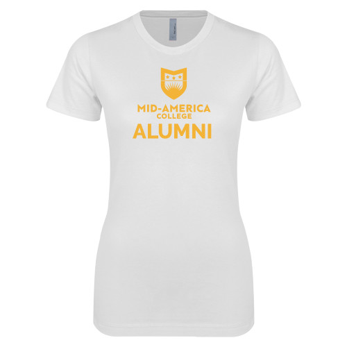  Next Level Womens White Boyfriend Tee - CAMA Alumni