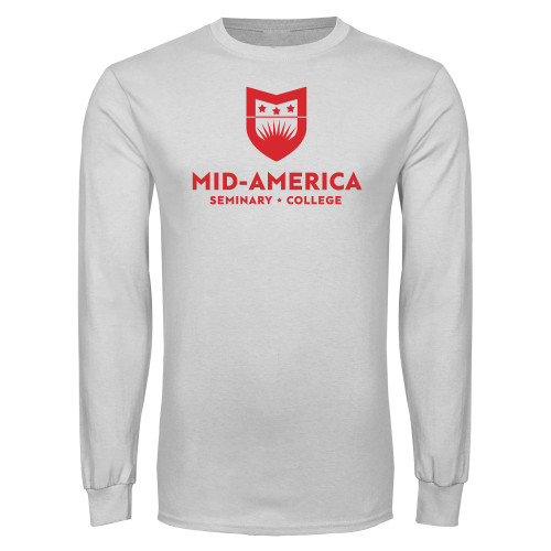  White Long Sleeve T Shirt - MA Seminary and College Stacked