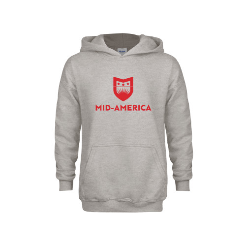  Youth Grey Fleece Hood - Mid America Stacked