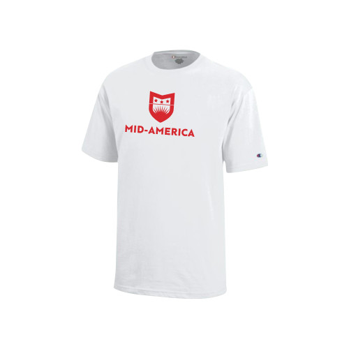  Champion Youth White Short Sleeve Tee - Mid America Stacked