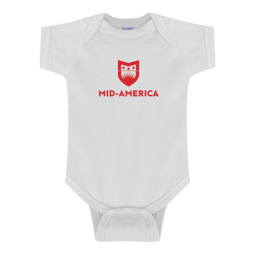  White Infant Onesie - Mid America Stacked