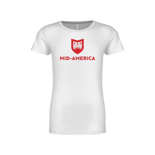  Next Level Girls White Fashion Fit T Shirt - Mid America Stacked
