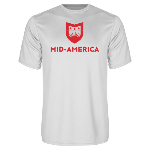  White Performance Tee - Mid America Stacked