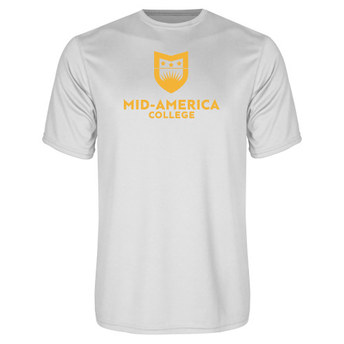  White Performance Tee - CAMA Stacked