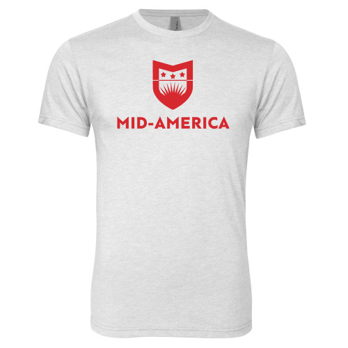 Next Level Heather White Triblend Tee - Mid America Stacked