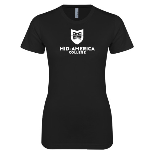  Next Level Womens Black Boyfriend Tee - CAMA Stacked