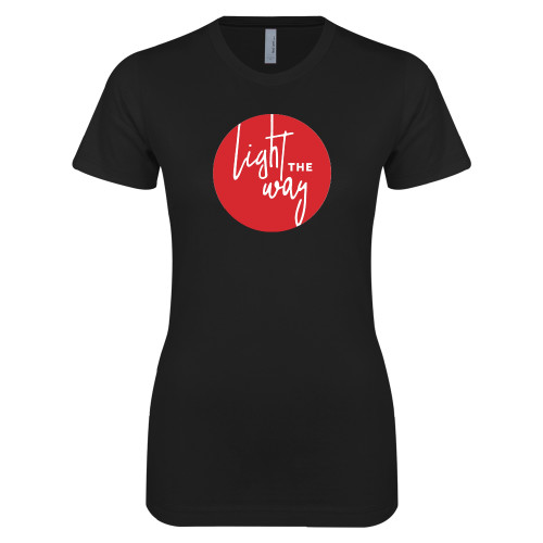  Next Level Womens Black Boyfriend Tee - Light the Way