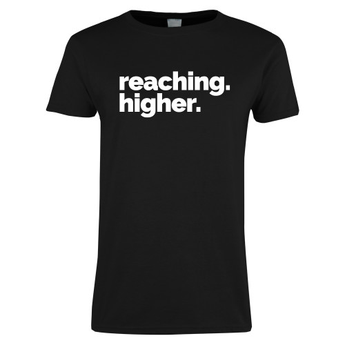  Womens Black Short Sleeve Tee - reaching higher