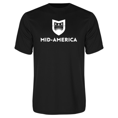  Black Performance Tee - Mid America Stacked