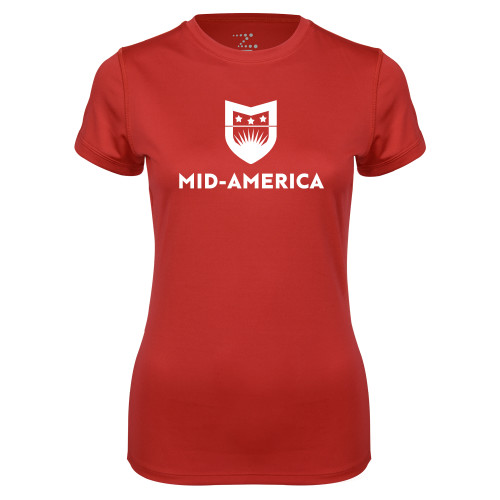 MABTS Womens Red Performance Tee