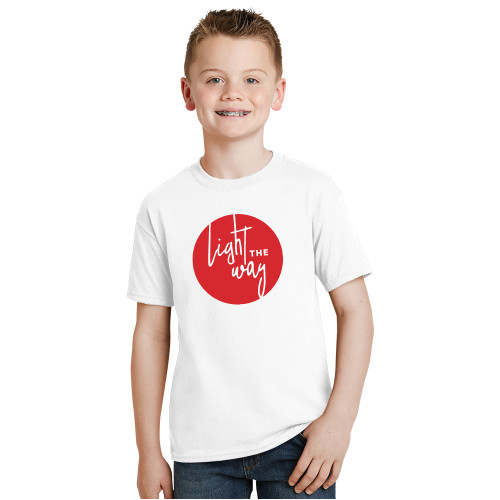  Youth White T Shirt - Light the Way