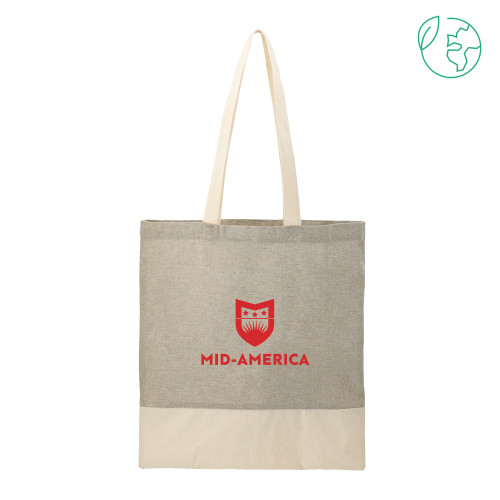  Split Recycled Grey Cotton Twill Convention Tote - Mid America Stacked