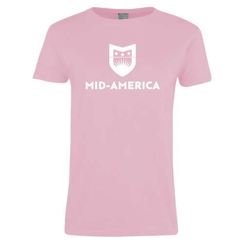  Womens Pink Short Sleeve Tee - Mid America Stacked