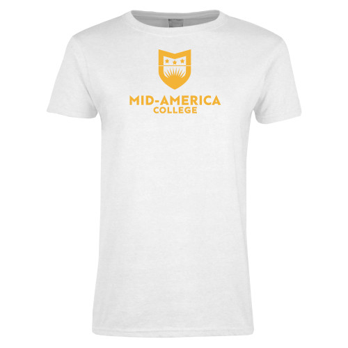  Womens White Short Sleeve Tee - CAMA Stacked
