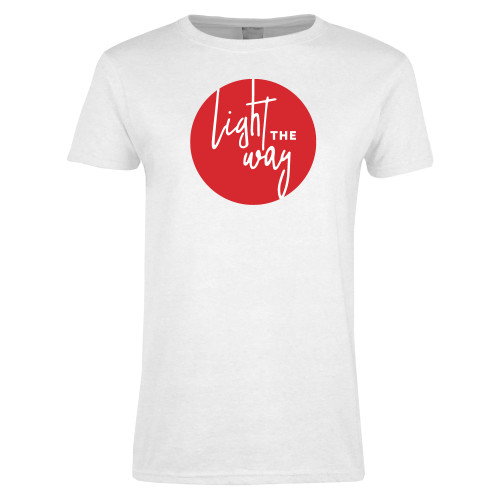  Womens White Short Sleeve Tee - Light the Way