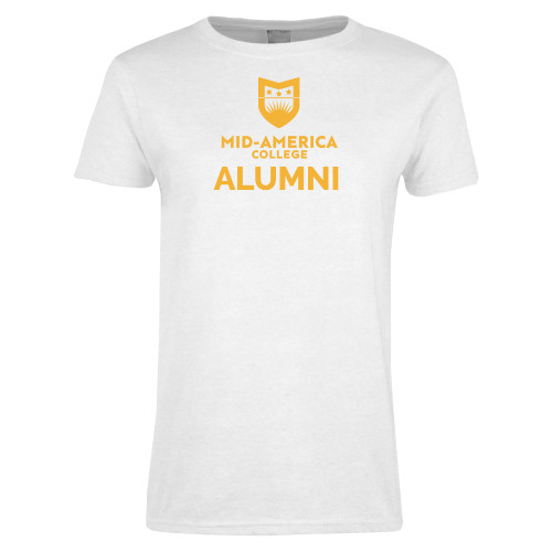  Womens White Short Sleeve Tee - CAMA Alumni