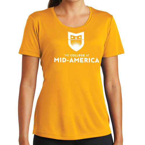  Womens Gold Performance Short Sleeve Tee - CAMA Stacked