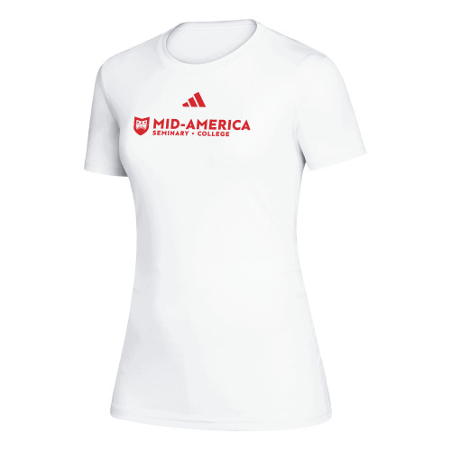  Adidas Womens White Creator Performance Tee - MA Seminary and College Horizontal - ADIDAS