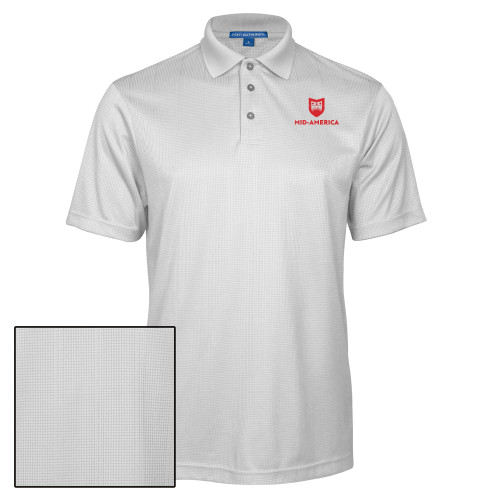  White Performance Fine Jacquard Polo - Mid America Stacked