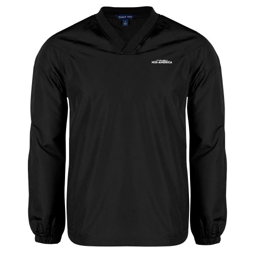  Black V Neck Raglan Windshirt - CAMA Wordmark
