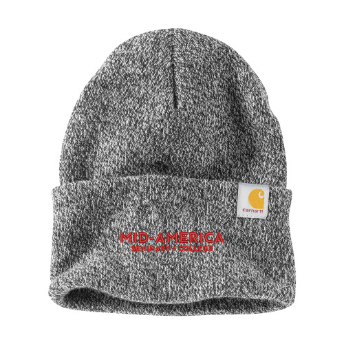  Carhartt Black/White Knit Beanie w/Cuff - MA Seminary and College Wordmark