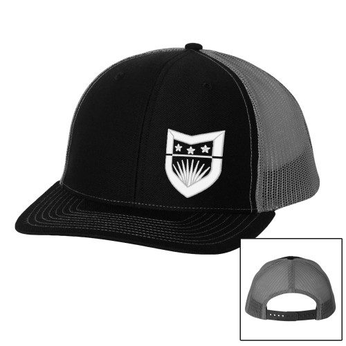  Richardson Black/Charcoal Trucker Hat - Shield