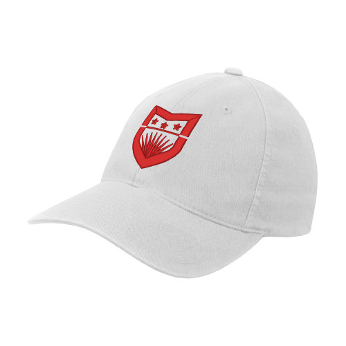  White Flexfit Structured Low Profile Hat - Shield