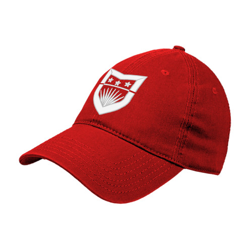  Red Unstructured Adjustable Low Profile Hat - Shield
