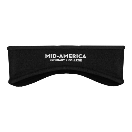  Black Stretch Fleece Headband - MA Seminary and College Wordmark
