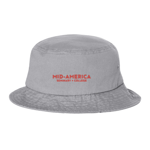  Sportsman Grey Bucket Hat - MA Seminary and College Wordmark