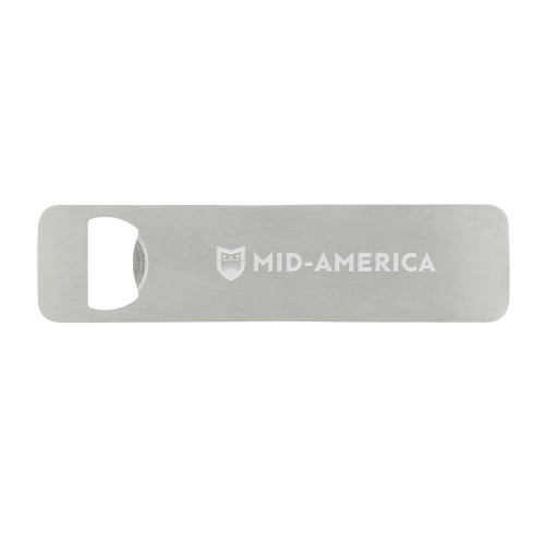  Magnetic Stainless Steel Bottle Opener - Mid America Flat Wordmark Engraved