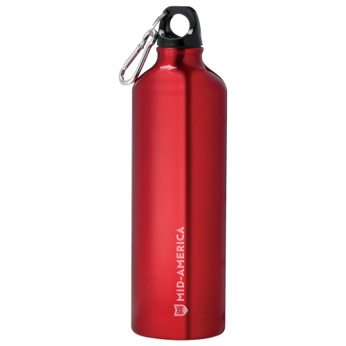  Venture Aluminum Red Bike Bottle 26oz - Mid America Flat Wordmark Engraved