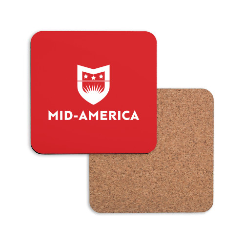  Hardboard Coaster w/Cork Backing - Mid America Stacked