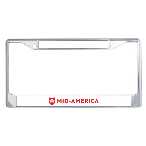  Metal License Plate Frame in Chrome - Mid America Flat Wordmark