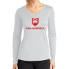 Thumbnail image for  Womens White Performance Long Sleeve V Neck Shirt