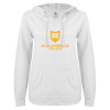 Thumbnail image for  ENZA Womens White V Notch Raw Edge Fleece Hoodie