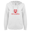 Thumbnail image for  ENZA Womens White V Notch Raw Edge Fleece Hoodie