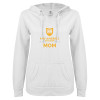 Thumbnail image for  ENZA Womens White V Notch Raw Edge Fleece Hoodie